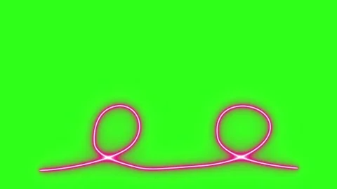 Neon light effect line design animation on green screen Stock Footage 333226136