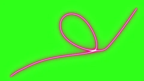 Neon light effect line design animation on green screen Stock Footage 333226137