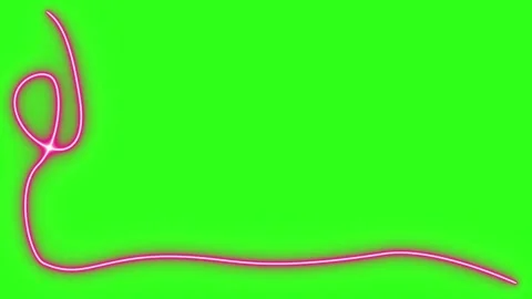 Neon light effect line design animation on green screen Stock Footage 333226139