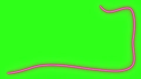 Neon light effect line design animation on green screen Stock Footage 333226140