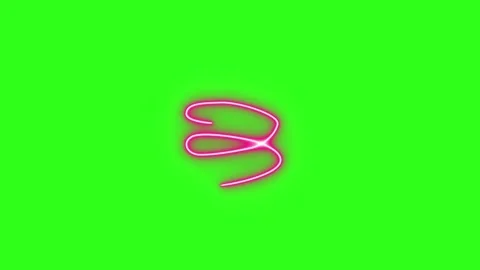 Neon light effect line design animation on green screen Stock-Footage 333683285