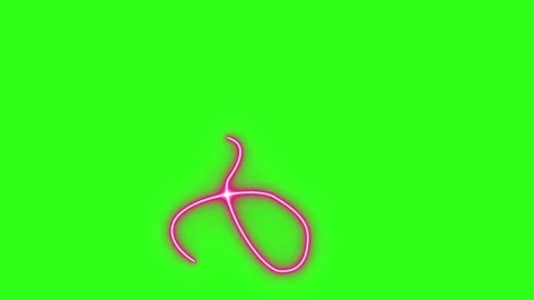 Neon light effect line design animation on green screen 库存影片 334136728