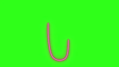 Neon light effect line design animation on green screen Stockbeeldmateriaal 334136729