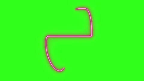 Neon light effect line design animation on green screen 库存影片 334136733