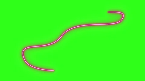 Neon light effect line design animation on green screen Видео 334136734