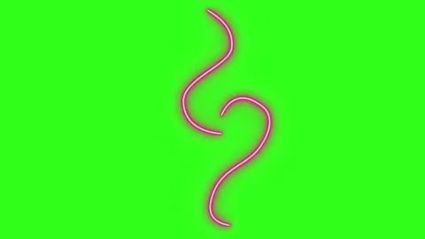 Neon light effect line design animation on green screen, chroma key 库存影片 334636574