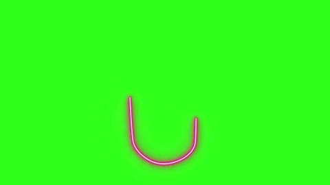 Neon light effect line design animation on green screen, chroma key Stockbeeldmateriaal 334636585