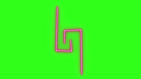 Neon light effect line design animation on green screen, chroma key Видео 334636594