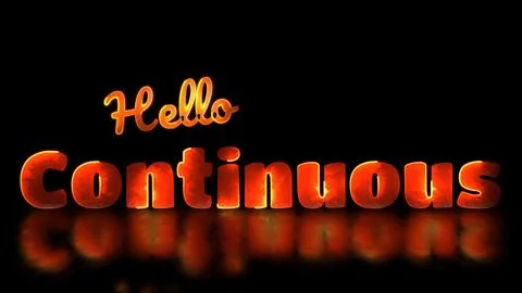 Neon light effect loop continuous text black background Stock Illustration