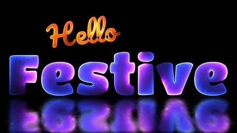 Neon light effect loop festive text black background 스톡 일러스트