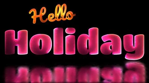 Neon light effect loop holiday text black backgroun Stock Illustration