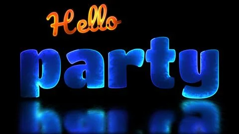 Neon light effect looping party text black background 스톡 일러스트