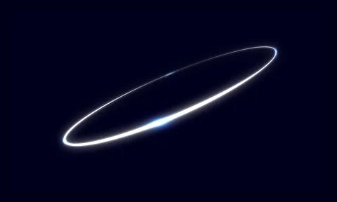 Neon light effect of a round glowing frame on a dark background. Stock Illustration