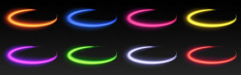 Neon light effect speed line glow swirl vector Stock Illustration