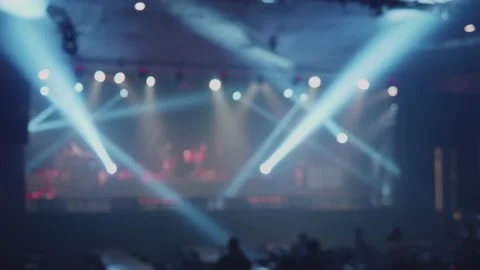 The neon light effects before the concert will begin. Stock Footage 145125572