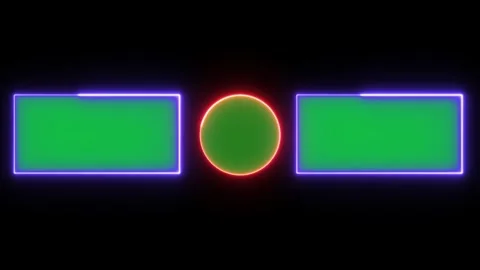 Neon light end screen template animation Stockbeeldmateriaal 346490663
