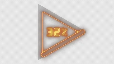 Neon Light Energy Loading Video Effect Triangle with Percentage Counter and Stock Footage 308001528