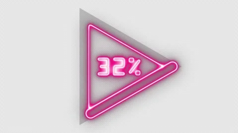 Neon Light Energy Loading Video Effect Triangle with Percentage Counter and Stock Footage 308001596