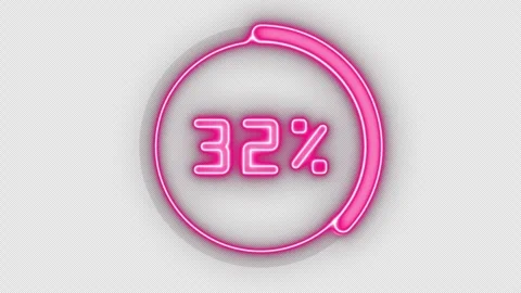 Neon Light Energy Loading Video Effect with Percentage Counter and Alpha Cha Stock Footage 308001940