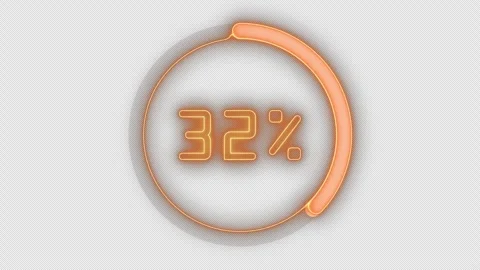 Neon Light Energy Loading Video Effect with Percentage Counter and Alpha Cha Stock Footage 308007027