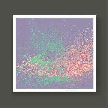 Neon light explosion paint splatter artistic cover frame design. Decorative s Stock Illustration