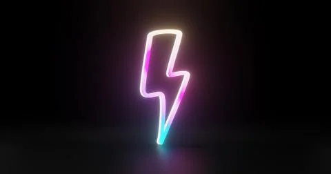 Neon Light Flash Icon 3D Rendering Image Stock Illustration