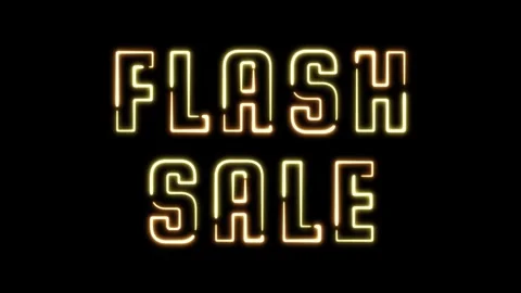 Neon Light Flash Sale Text Motion Graphic Overlay Seamless Loop 库存影片 343331036