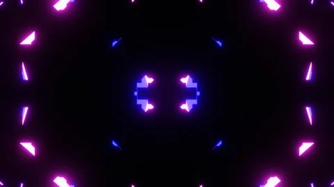 Neon light forming kaleidoscopic pattern changing over time Stock Footage 290171855