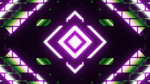 Neon light forming a rhombus shape with a black background Stock Footage 299261691