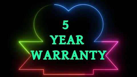 Neon light frame with 5 year warranty text Vidéo 330512226