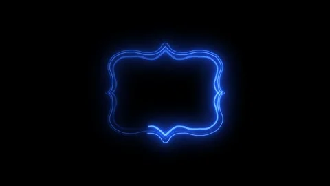 Neon light frame glowing in dark background for digital design Video stock 345263596
