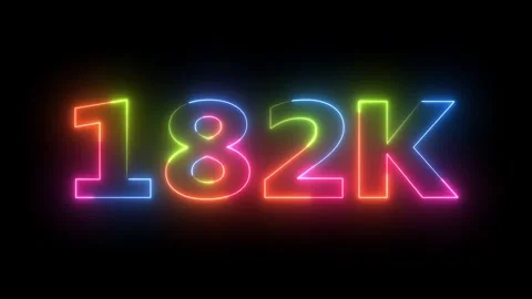 Neon light glowing 182k text animation 库存影片 330512863