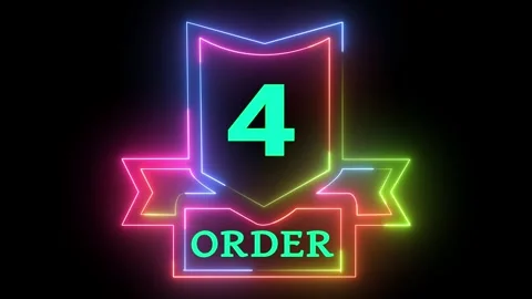 Neon light glowing 4th order animation Видео 330556964