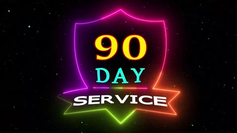Neon light glowing 90 day service animation 库存影片 330511376