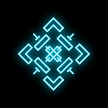Neon light glowing abstract geometric shape background 스톡 일러스트