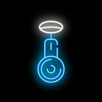 Neon light is glowing on ceiling in darkness Stock Illustration