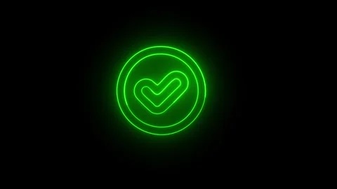 Neon light glowing check mark motion footage Stock Footage 321752251