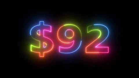 Neon light glowing dollar 92 motion footage 库存影片 330511804