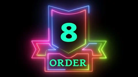 Neon light glowing eight order animation Stock-Footage 330512614
