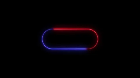 Neon light glowing futuristic capsule shape animating on black background loo Stock Footage 334829660