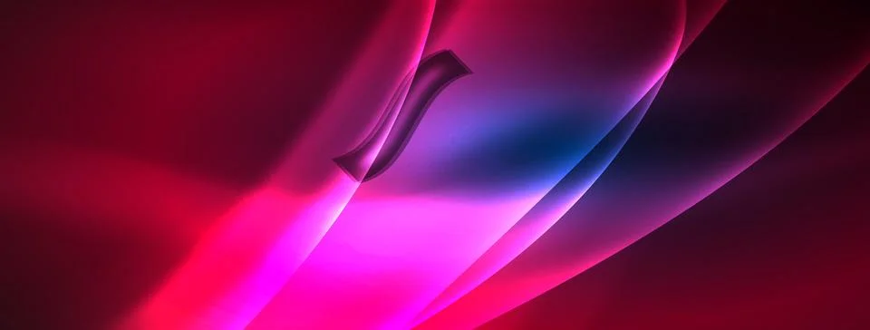 Neon light glowing waves and lines background set for wallpaper, business card Stock Illustration