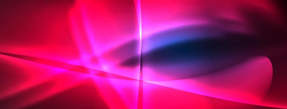 Neon light glowing waves and lines background set for wallpaper, business card Stock Illustration