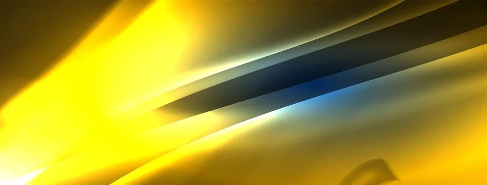 Neon light glowing waves and lines background set for wallpaper, business card Stock Illustration