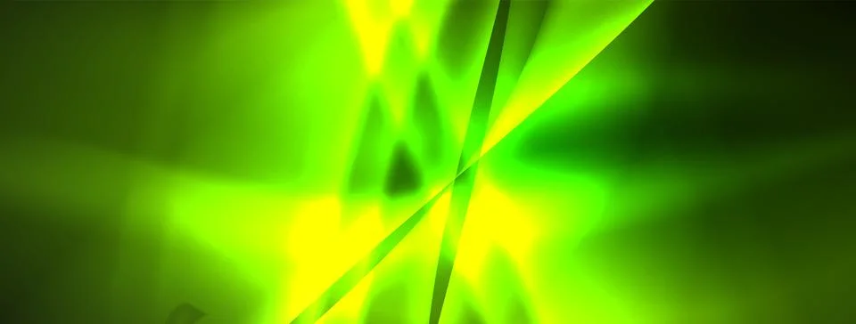 Neon light glowing waves and lines background set for wallpaper, business card Stock Illustration