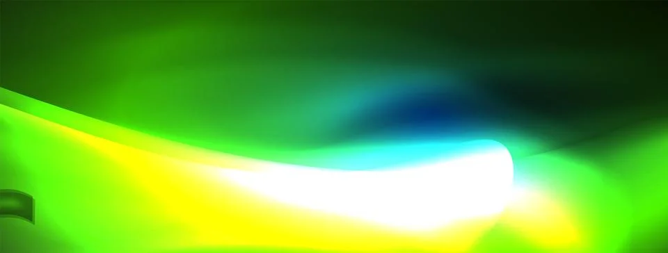 Neon light glowing waves and lines background set for wallpaper, business card Stock Illustration