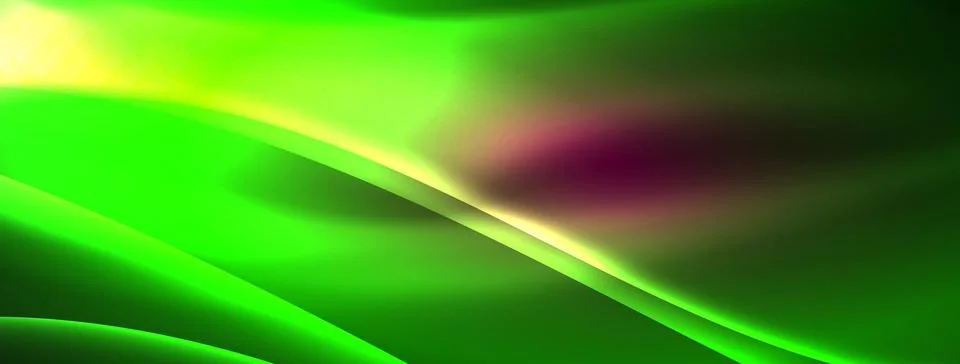 Neon light glowing waves and lines background set for wallpaper, business card Stock Illustration
