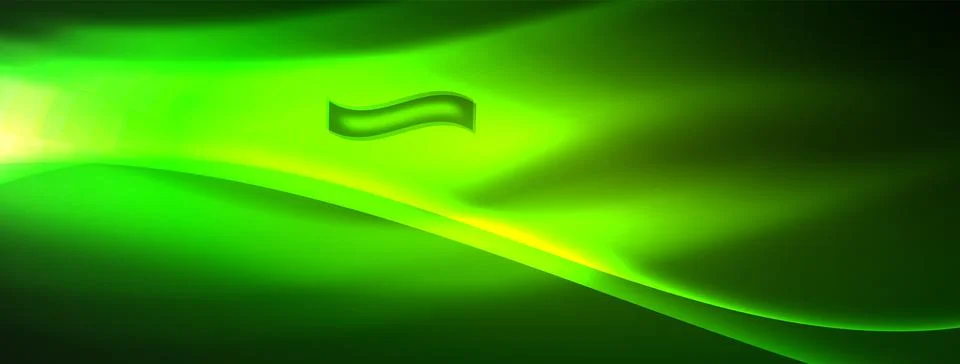 Neon light glowing waves and lines background set for wallpaper, business card Stock Illustration