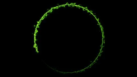 Neon light green energy circle frame effect Stock Illustration