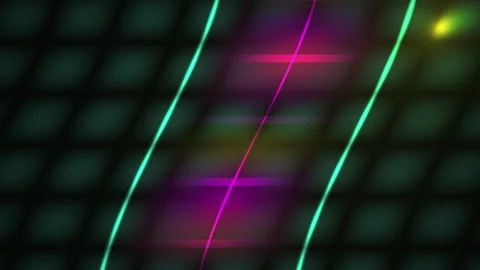 Neon Light Grid Patterns Technology Background. Stock Footage 336704473