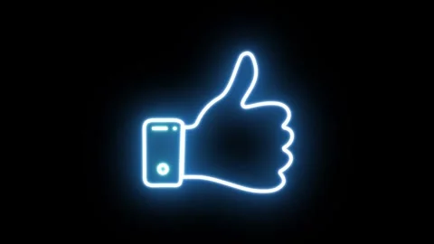 Neon Light Like Icon Animation on a Black Background Stock Footage 296408462